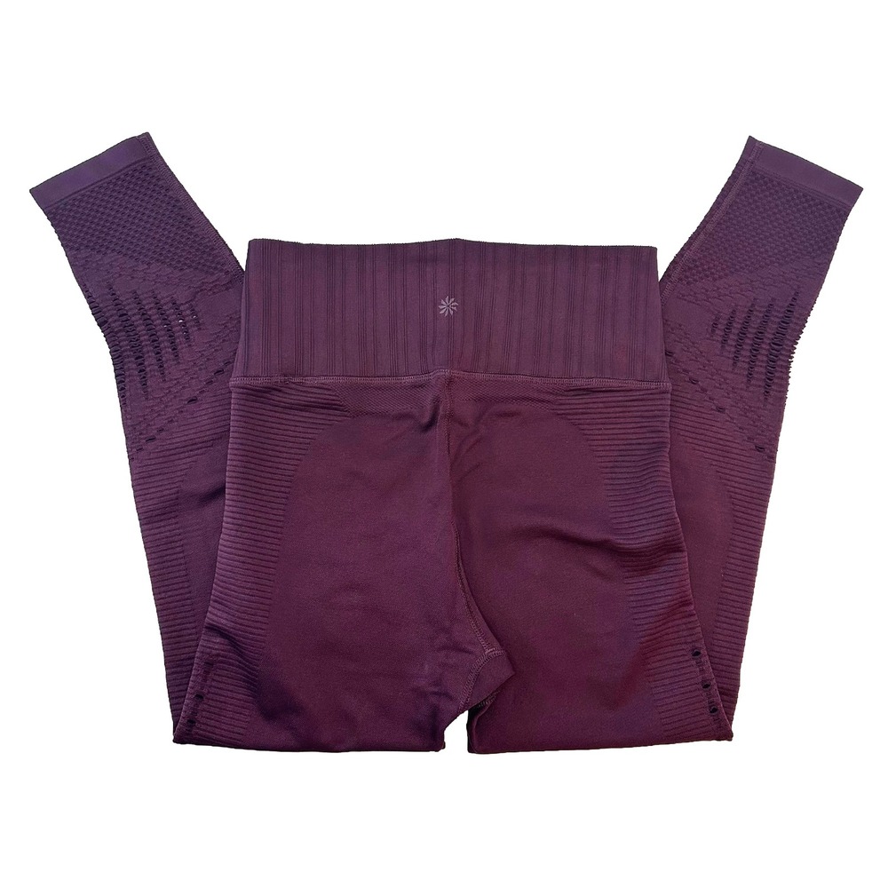 ATHLETA High Rise Mesh Cut Out Leggings • Small • maroon, burgundy - Picture 3 of 6
